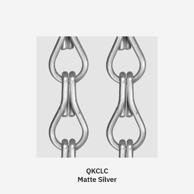 Aluchainor QKCLC aluminum chain link curtain used as a modern fly screen and decorative room divider in a home interior setting.