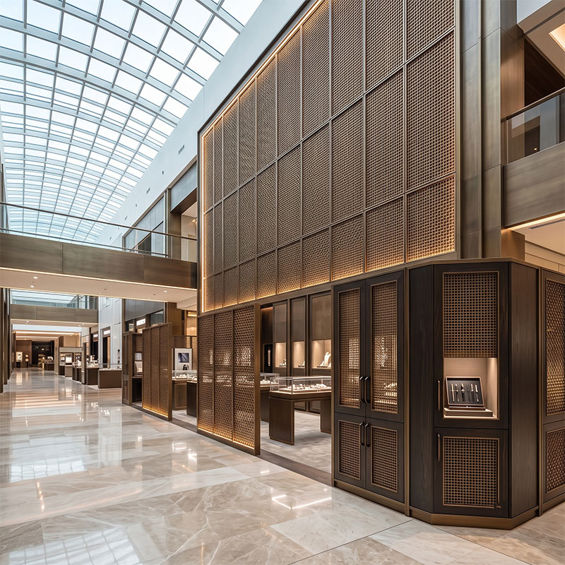 Arquimesh QKCWM decorative metal mesh panel used as a stylish interior partition in modern architectural design