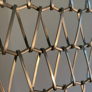 Spiral metal mesh belt used as wall and ceiling partition panel