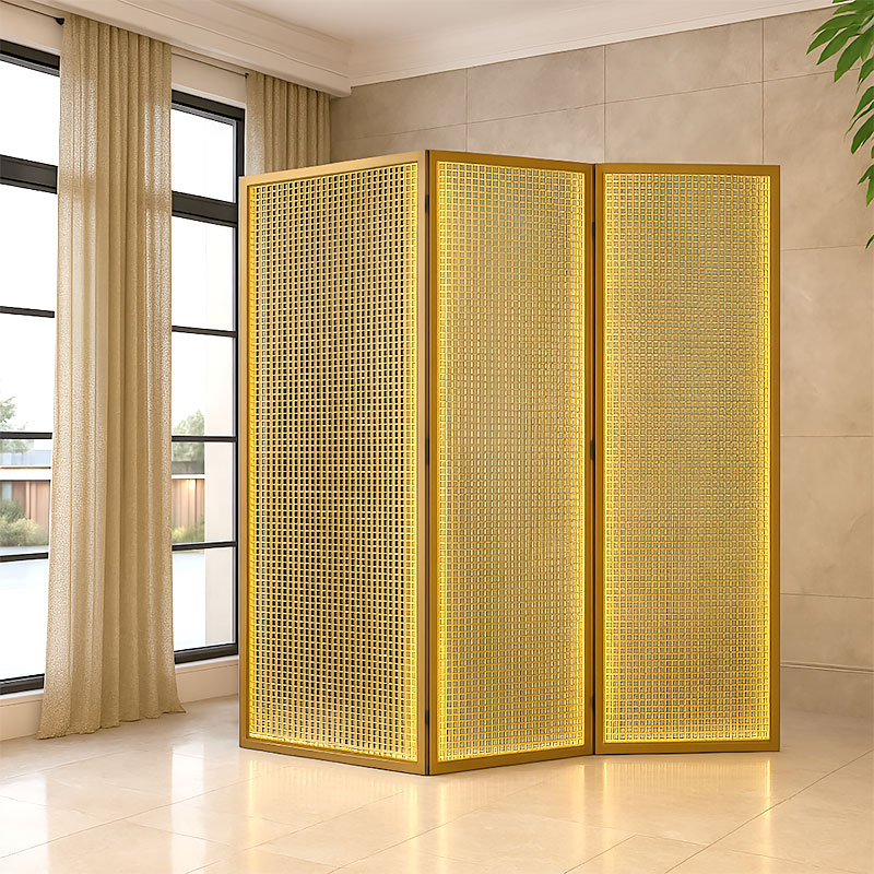 FibraMetis architectural mesh drapery showcased as interior wall cladding, highlighting custom woven metal fabric in a sophisticated interior setting.