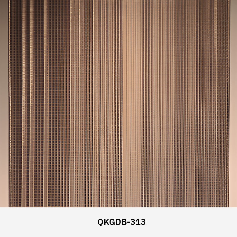 GlasMetis QKGDB laminated mesh glass panel with embedded metal mesh, custom finish, and high-strength laminated glass for interiors