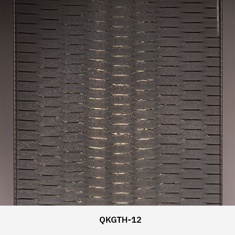 GlasMetis QKGTH laminated wire mesh glass with metallic mesh layer, shown in custom finish for modern architectural use