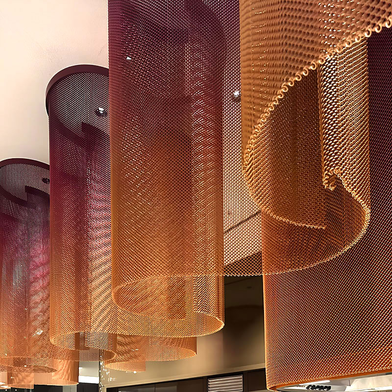 Stylish metal mesh curtain for modern interior