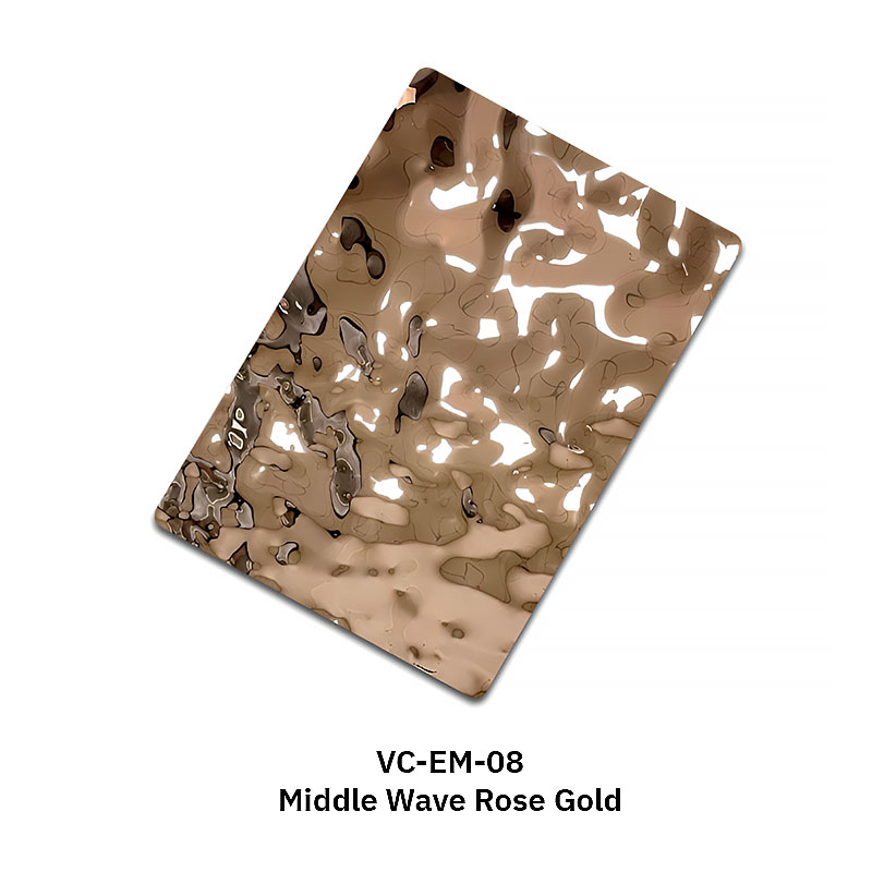 Water ripple stainless steel sheet with mirror finish for interior decor