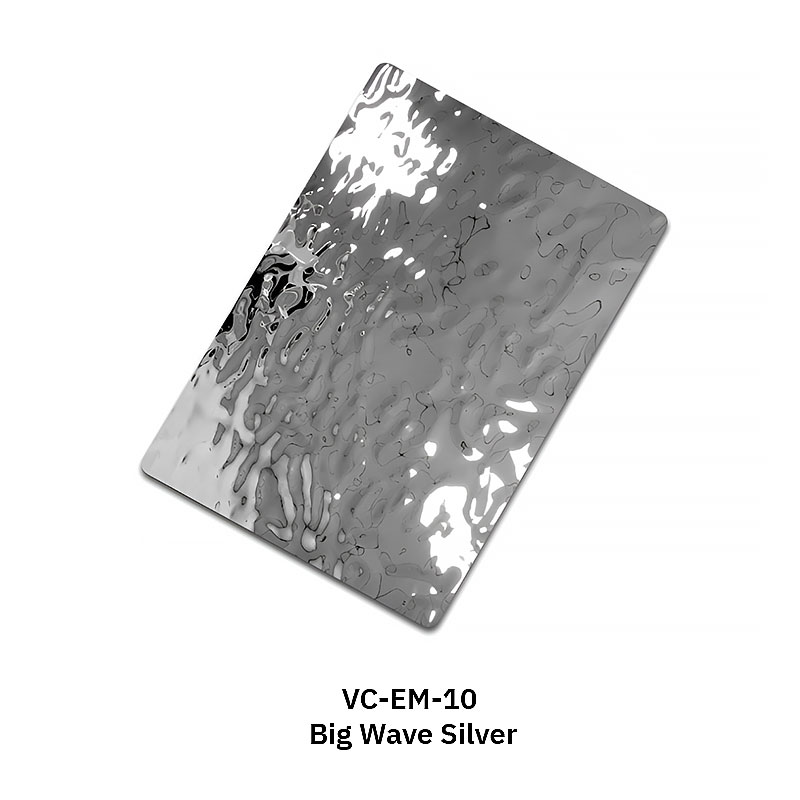 Water ripple stainless steel sheet with mirror finish for interior decor