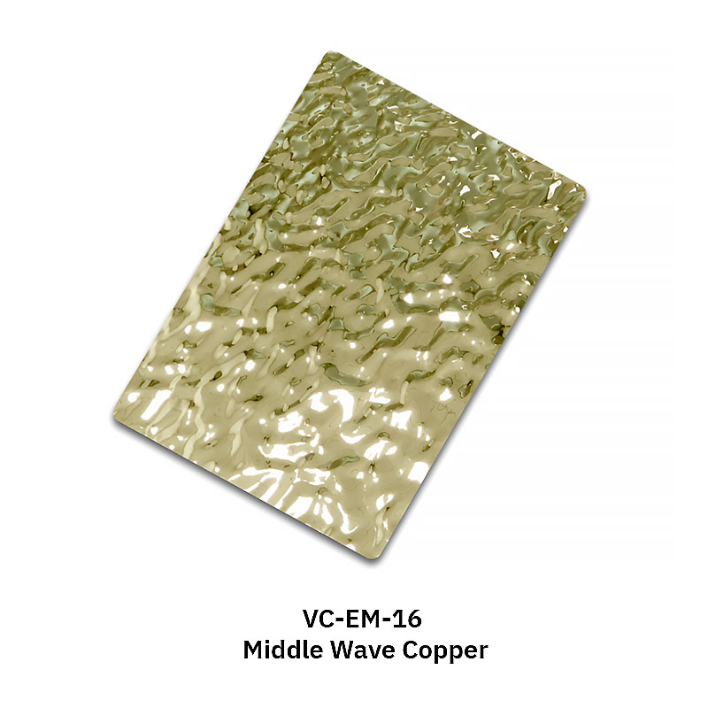 Water ripple stainless steel sheet with mirror finish for interior decor