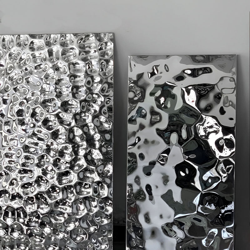 Water ripple stainless steel sheet with mirror finish for interior decor