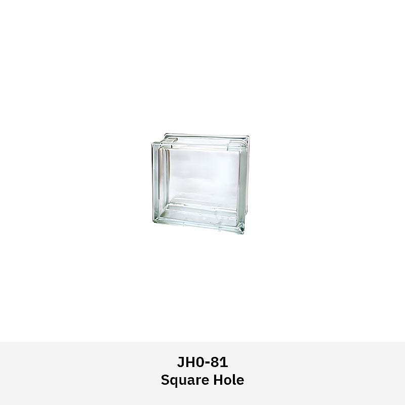 Clarus JH0AS Artistic Glass Blocks including Square Hole, Round Hole, Cloudy, Big Corner, and Tangerine Skin designs for interiors