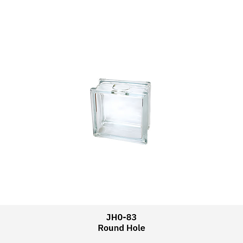 Clarus JH0AS Artistic Glass Blocks including Square Hole, Round Hole, Cloudy, Big Corner, and Tangerine Skin designs for interiors