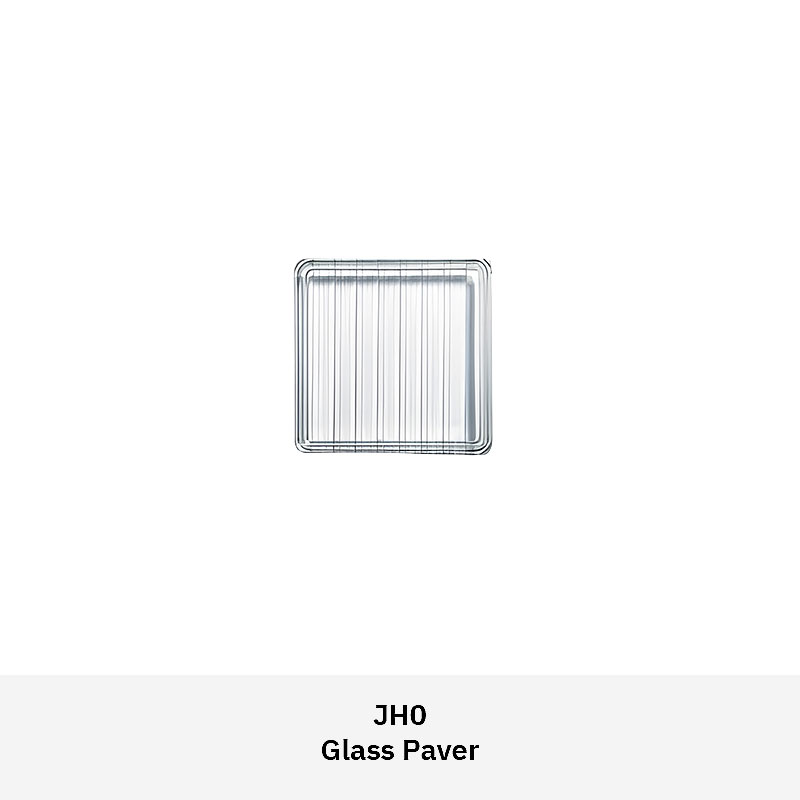 Clarus JH0AS Artistic Glass Blocks including Square Hole, Round Hole, Cloudy, Big Corner, and Tangerine Skin designs for interiors