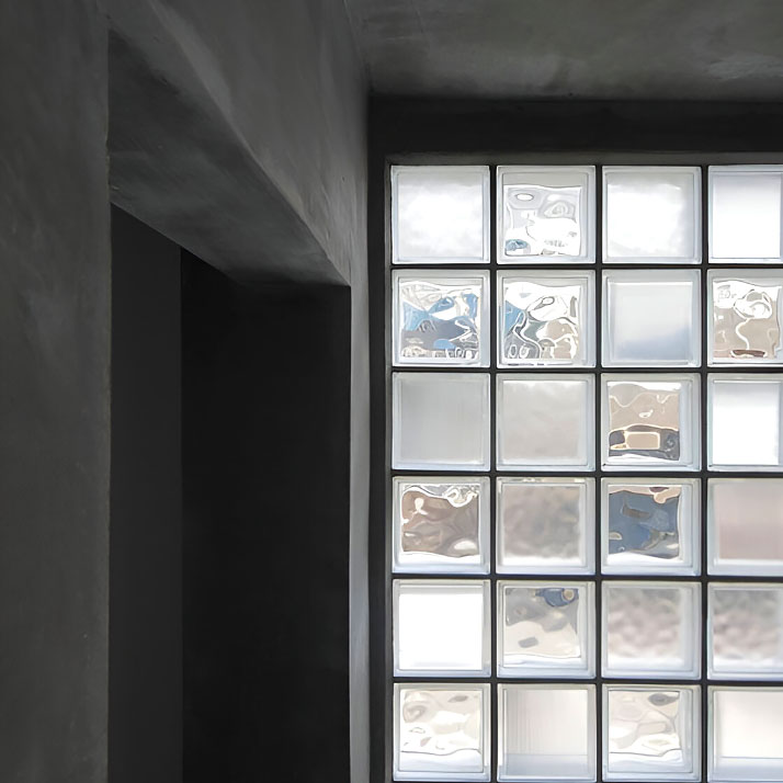 Clarus JH0CS clear glass block series with multiple textured patterns for decorative walls, partitions, and architectural features in residential or commercial spaces.