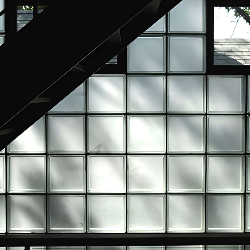 Clarus JH0CS clear glass block series with multiple textured patterns for decorative walls, partitions, and architectural features in residential or commercial spaces.