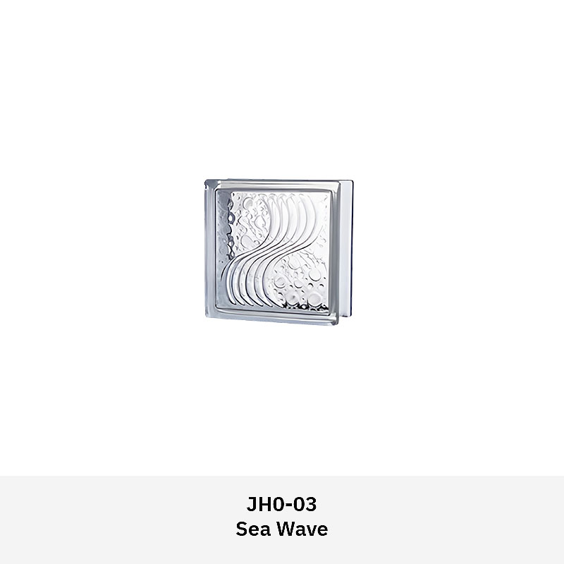 Clarus JH0CS clear glass block series with multiple textured patterns for decorative walls, partitions, and architectural features in residential or commercial spaces.