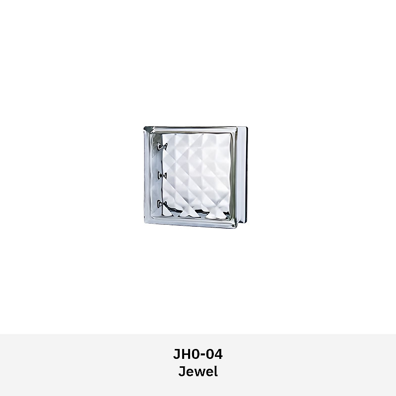 Clarus JH0CS clear glass block series with multiple textured patterns for decorative walls, partitions, and architectural features in residential or commercial spaces.