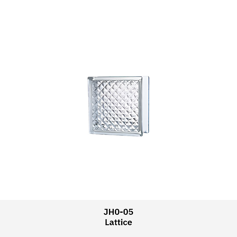 Clarus JH0CS clear glass block series with multiple textured patterns for decorative walls, partitions, and architectural features in residential or commercial spaces.