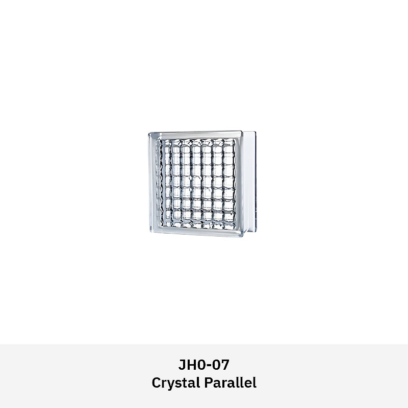 Clarus JH0CS clear glass block series with multiple textured patterns for decorative walls, partitions, and architectural features in residential or commercial spaces.