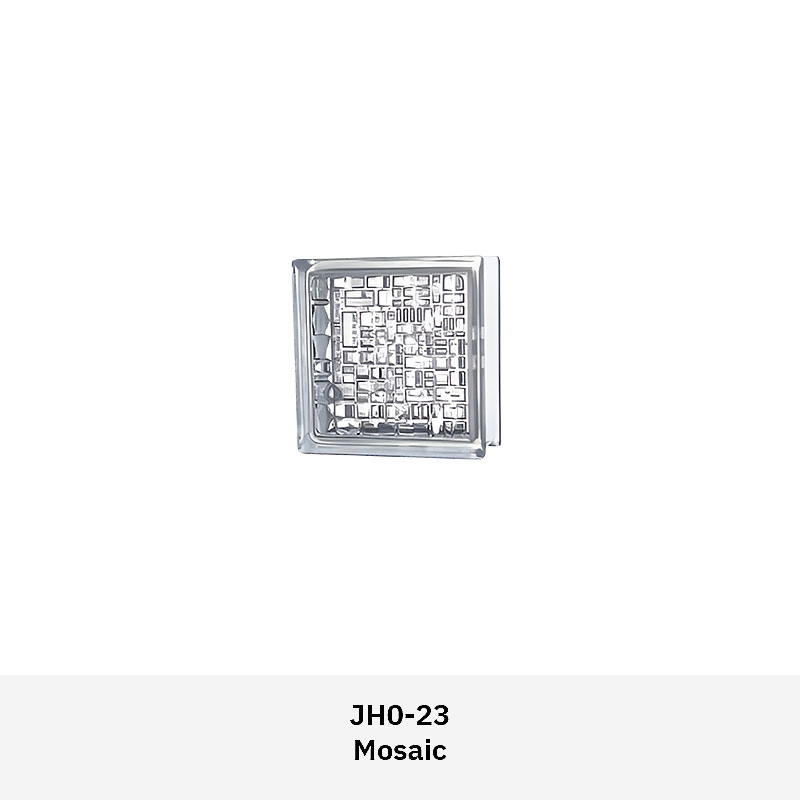 Clarus JH0CS clear glass block series with multiple textured patterns for decorative walls, partitions, and architectural features in residential or commercial spaces.