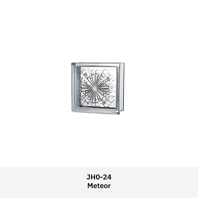 Clarus JH0CS clear glass block series with multiple textured patterns for decorative walls, partitions, and architectural features in residential or commercial spaces.