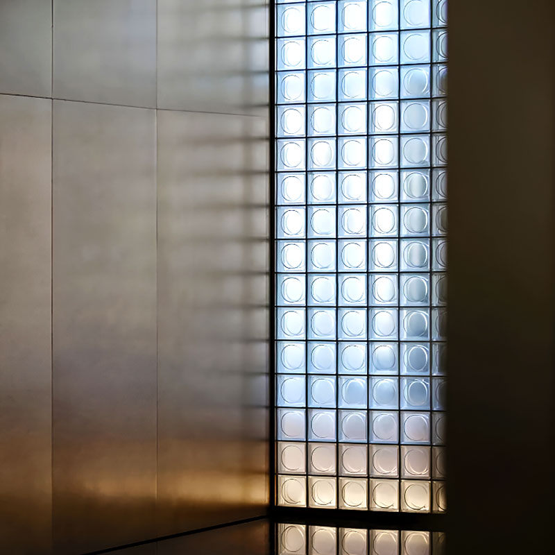 Clarus JH0GB textured glass block with patterned surface for light diffusion and privacy