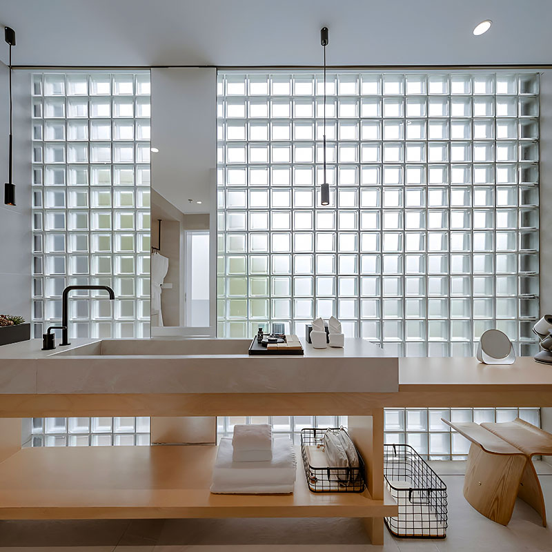 Clarus JH0SS Special Glass Blocks with Shoulder, End, and Corner shapes for decorative and functional interiors