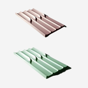 Modern 3D wall tile made from ultra-high performance concrete with sculptural grooves, ideal for feature walls in residential and commercial interiors.