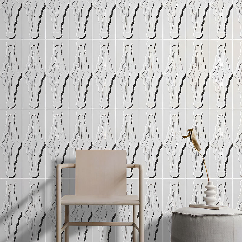 Decorative 3D wall tile with flowing texture, ideal for residential and commercial walls