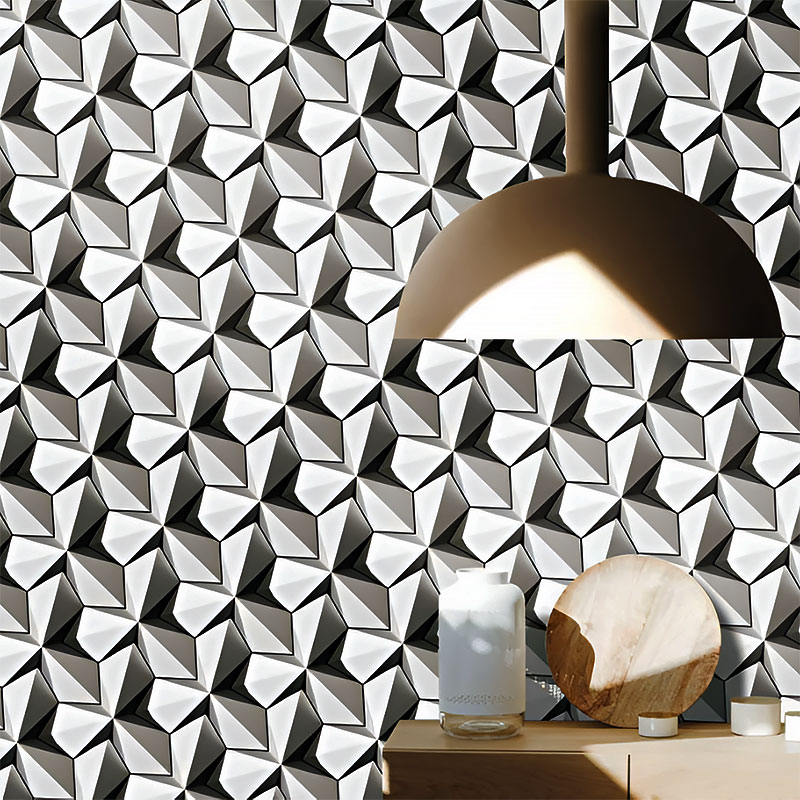 3D textured wall tile with star-shaped design in subtle colors, ideal for modern residential and commercial interior feature walls.