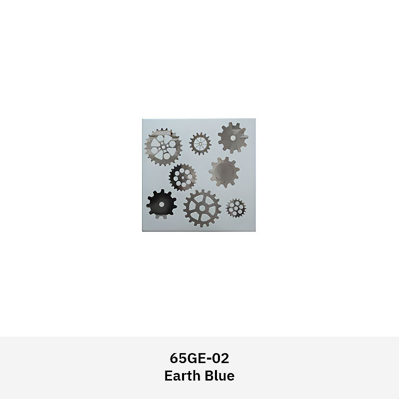 Formavox 65GE sculpted 3D concrete wall tile with geometric design, shown in matte and metallic finish for modern interiors
