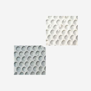 Formavox 66PO textured UHPC wall tile in matte and metallic finish for interior feature walls