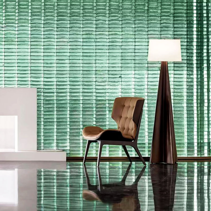 Venetian glass brick in polished, natural, or frosted finish for decorative interior walls and partition