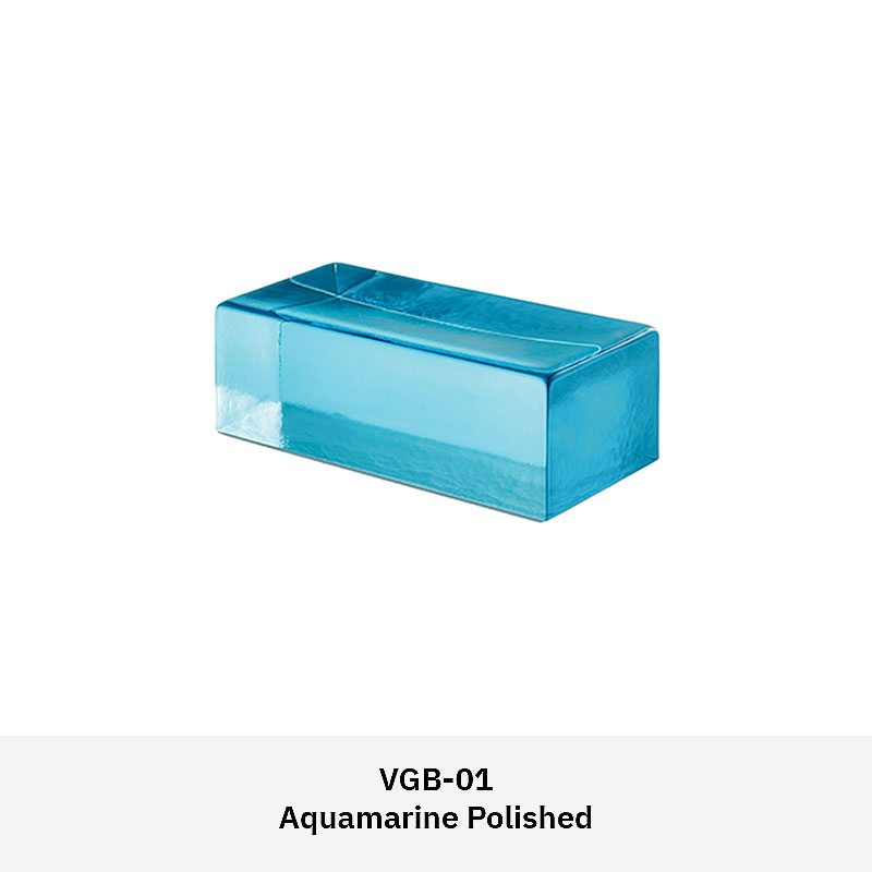 Venetian glass brick in polished, natural, or frosted finish for decorative interior walls and partition