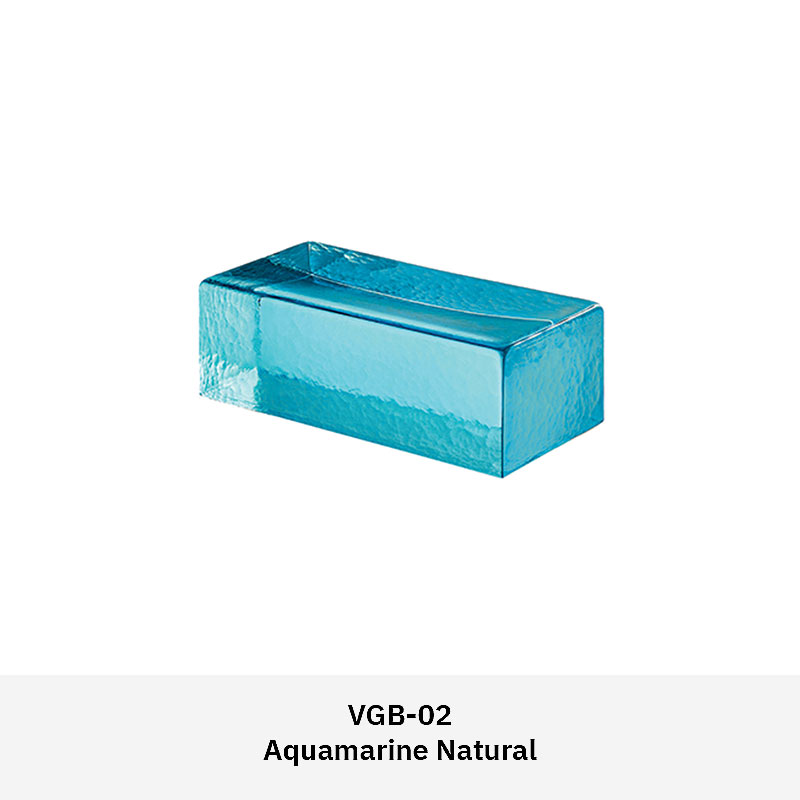 Venetian glass brick in polished, natural, or frosted finish for decorative interior walls and partitions
