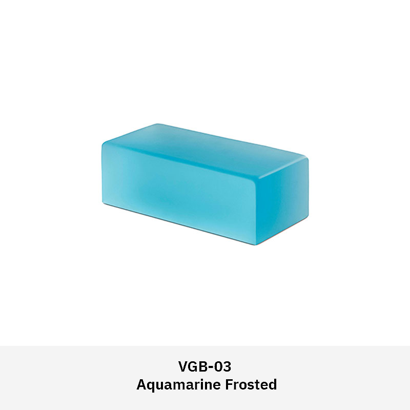 Venetian glass brick in polished, natural, or frosted finish for decorative interior walls and partition