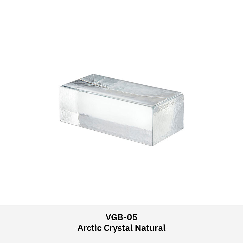 Venetian glass brick in polished, natural, or frosted finish for decorative interior walls and partition