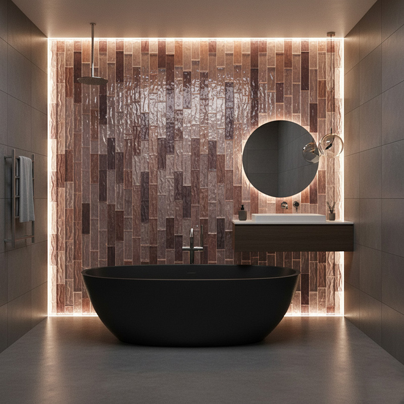 ORNVITRUM YZ0COTR colored textured glass panels for modern interior partitions and wall designs.