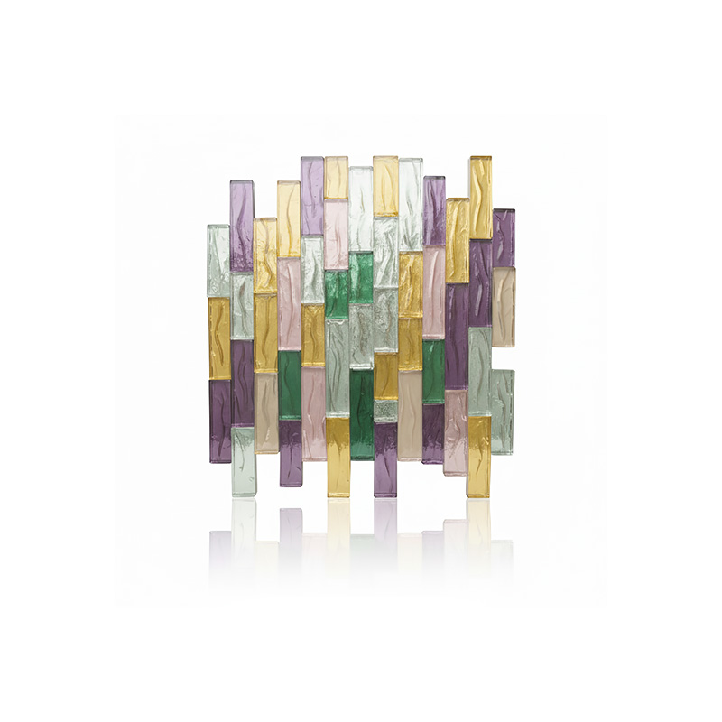 ORNVITRUM YZ0COTR colored textured glass panels for modern interior partitions and wall designs.