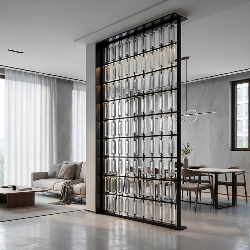 ORNVITRUM YZ0CSR Clear Slim Glass Bricks — transparent, lightweight crystal glass bricks for modern interior wall design and light-filled partitions.