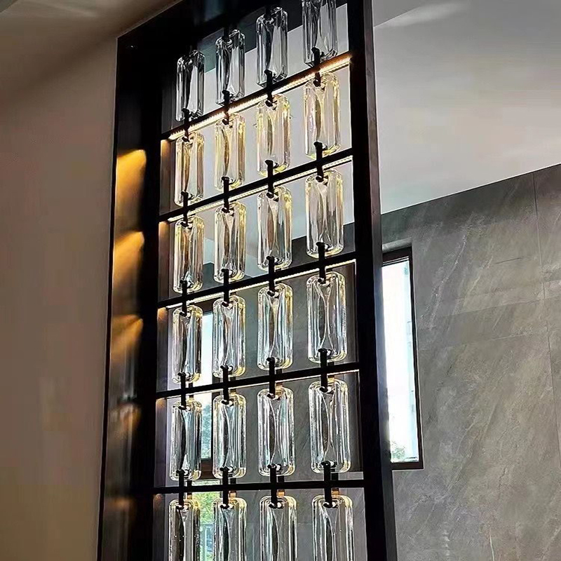 ORNVITRUM YZ0CSR Clear Slim Glass Bricks — transparent, lightweight crystal glass bricks for modern interior wall design and light-filled partitions.