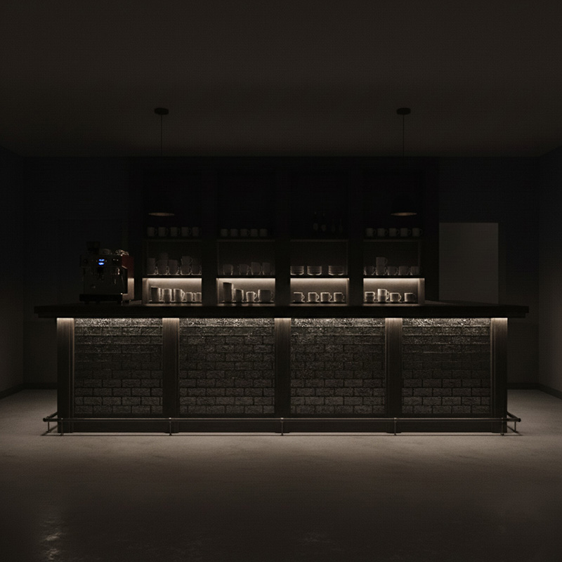 VITRALIS-DCGB decorative colored glass block with amber ice pattern, used for interior partitions and wall designs.