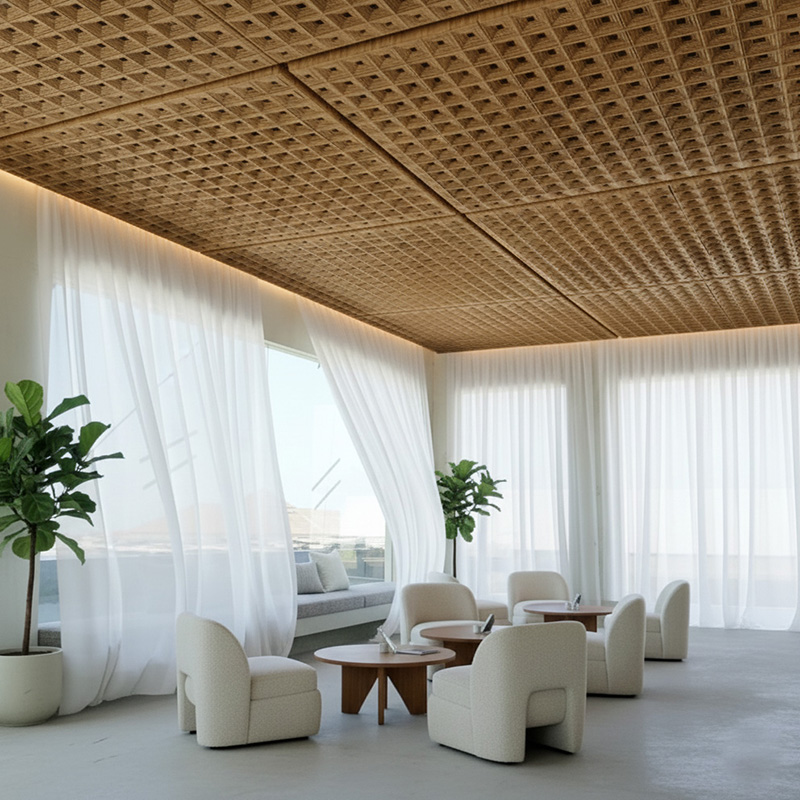 Square Synthetic Rattan Panel used for outdoor wall cladding and partitions