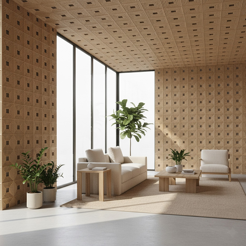 Square Synthetic Rattan Panel used for outdoor wall cladding and partitions
