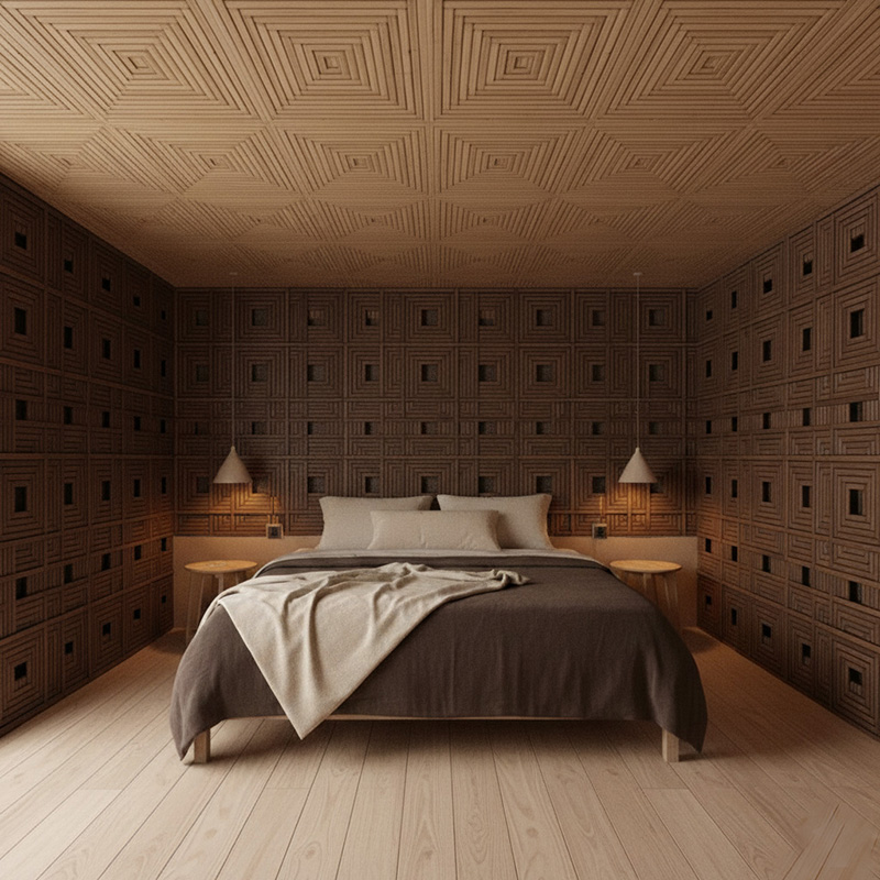 Square Synthetic Rattan Panel used for outdoor wall cladding and partitions