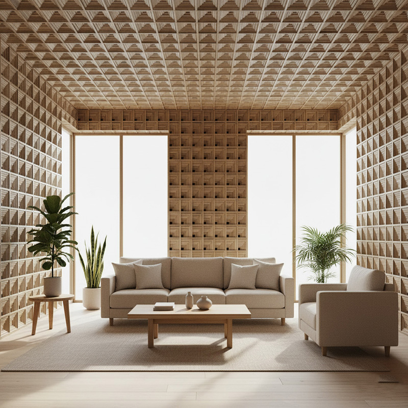 Handcrafted corner-weave synthetic rattan panel with PE rattan and powder-coated aluminum frame for interior and exterior design