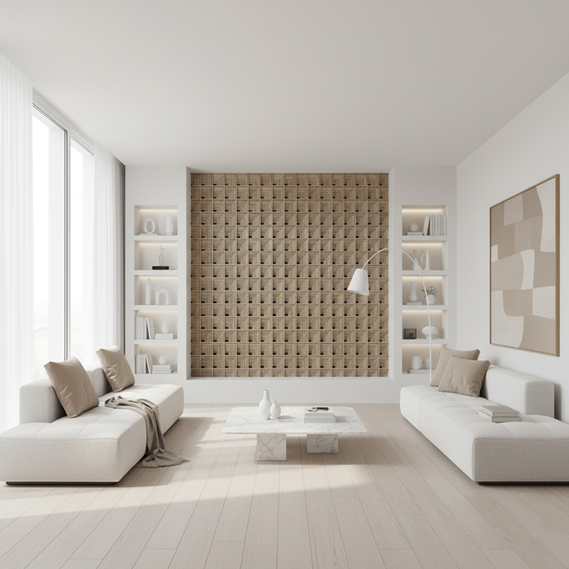 Handcrafted corner-weave synthetic rattan panel with PE rattan and powder-coated aluminum frame for interior and exterior design