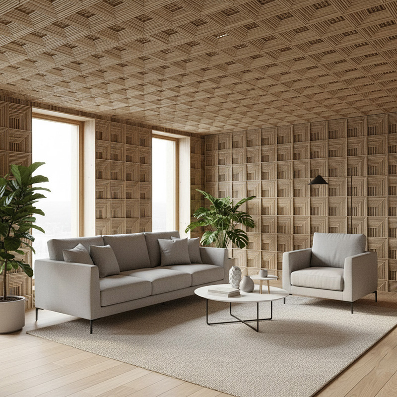 Handcrafted corner-weave synthetic rattan panel with PE rattan and powder-coated aluminum frame for interior and exterior design