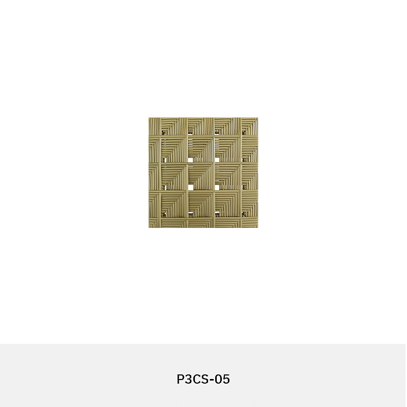 Handcrafted corner-weave synthetic rattan panel with PE rattan and powder-coated aluminum frame for interior and exterior design