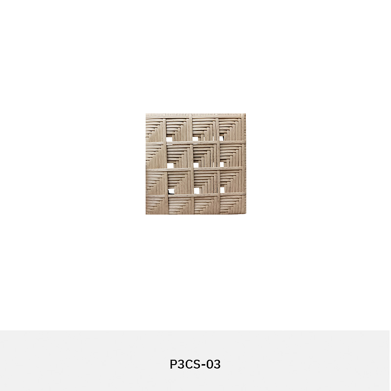 Handcrafted corner-weave synthetic rattan panel with PE rattan and powder-coated aluminum frame for interior and exterior design
