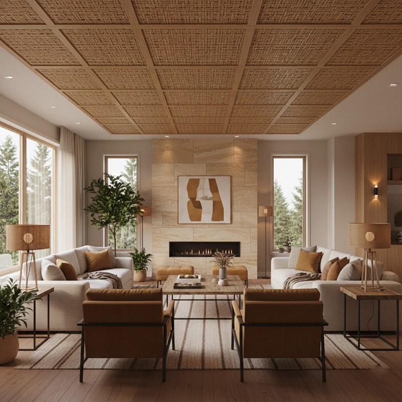 Modern 3D synthetic rattan panel with woven geometric pattern for architectural and interior use