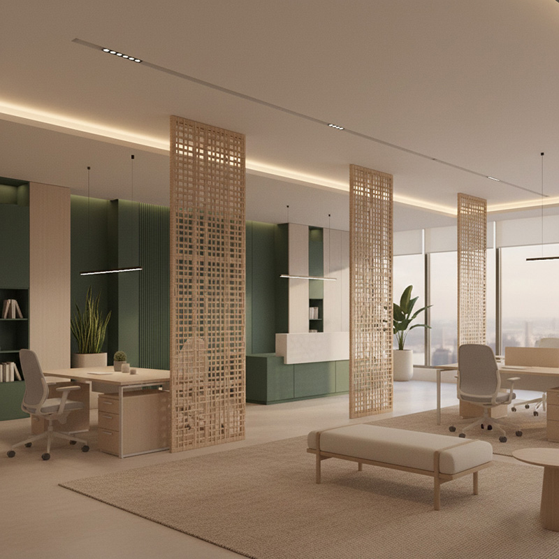 Modern 3D synthetic rattan panel with woven geometric pattern for architectural and interior use