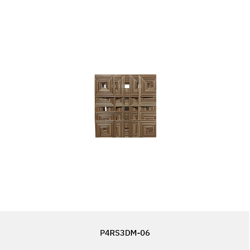 Modern 3D synthetic rattan panel with woven geometric pattern for architectural and interior use